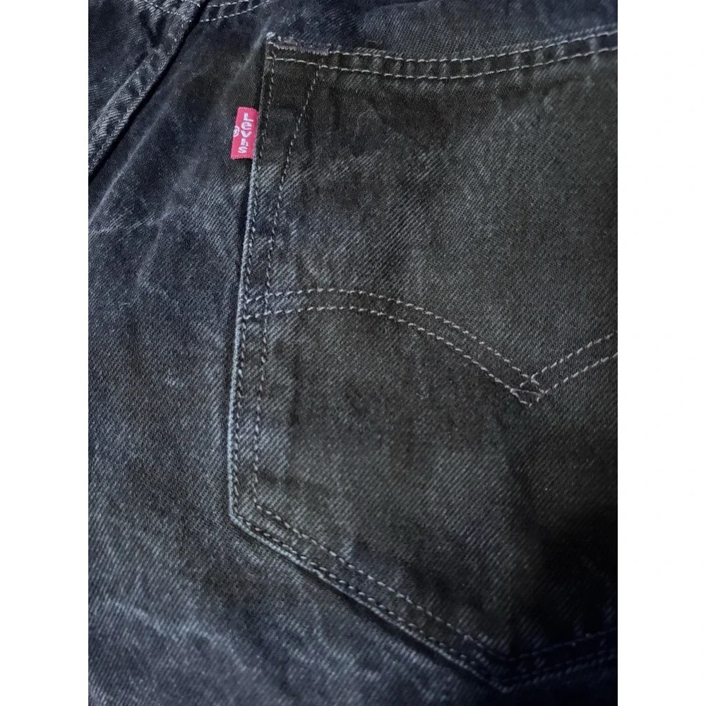 Levi's 501xx Button Fly Jeans Men‎ 44x30 Black Straight Leg Dark Wash Boot Cut